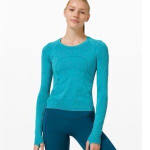 Lululemon Swiftly Tech Long Sleeve 2.0 Ripple Wave Hawaiian Blue- waist length